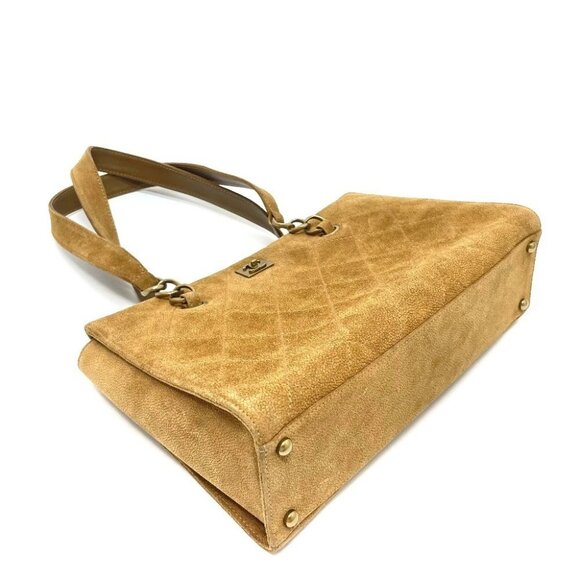 CHANEL Matelasse Tote Shoulder Bag suede Brown - Picture 4 of 10